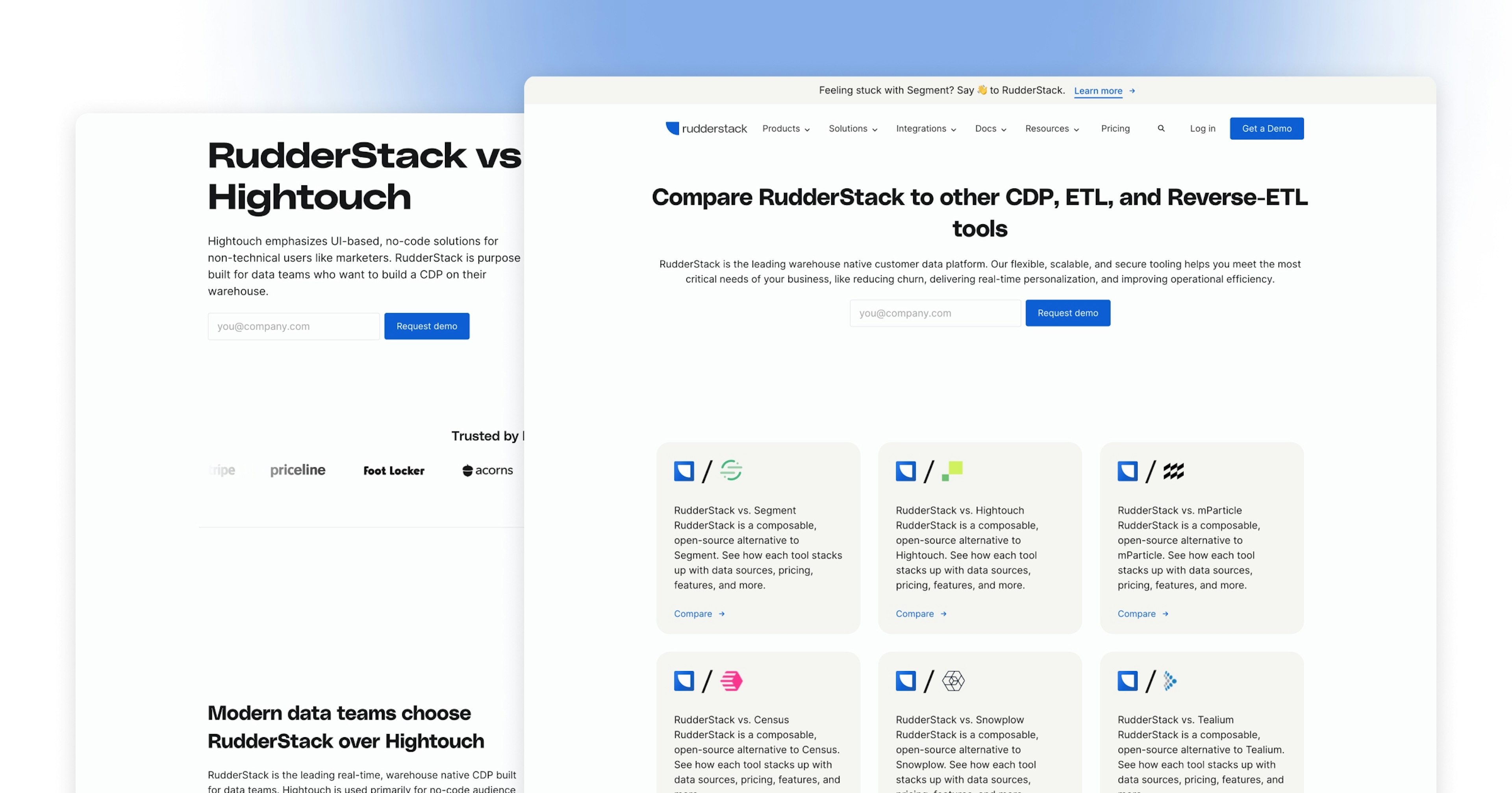 Rudderstack - Comparison page
