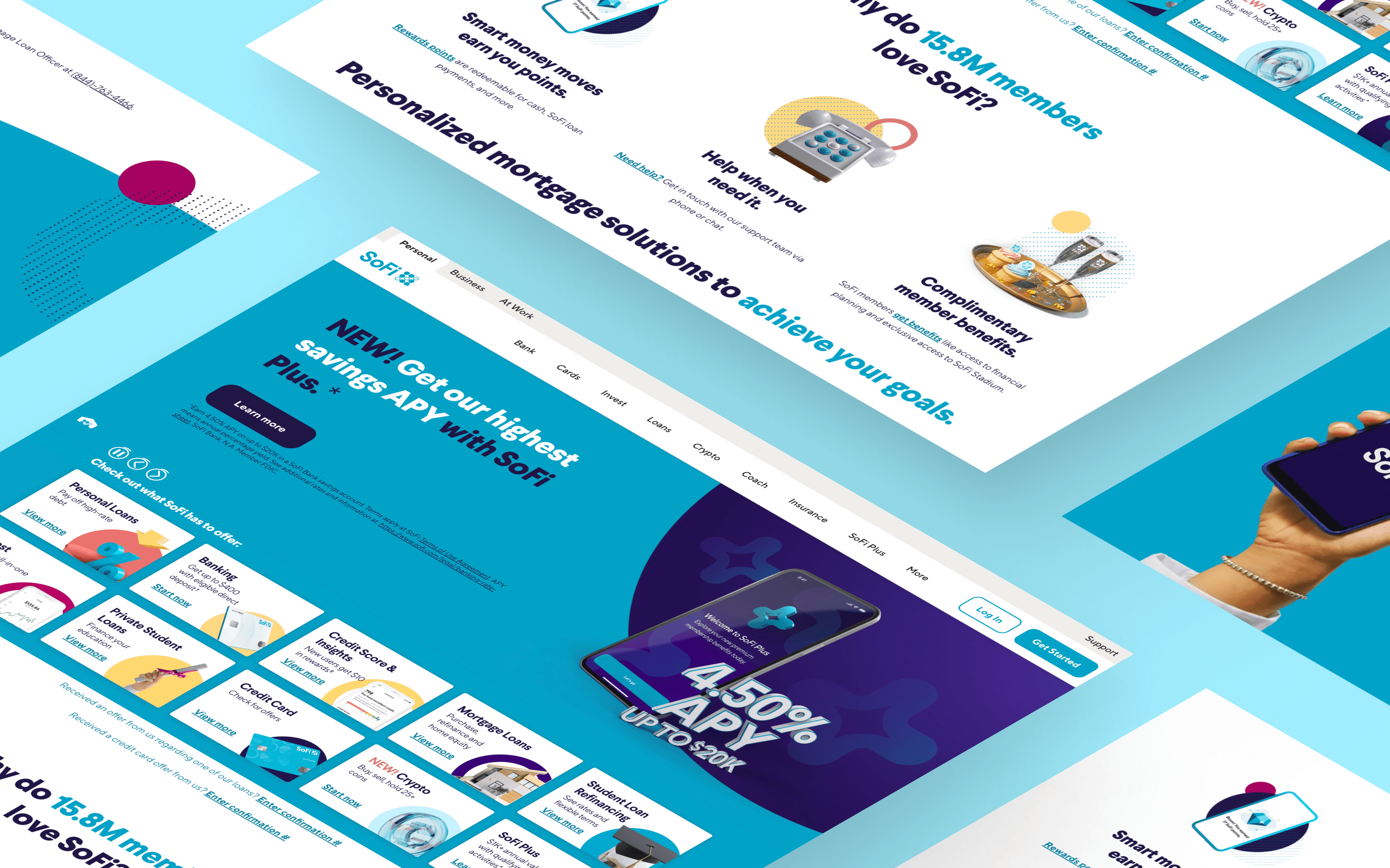 SoFi fintech homepage web design