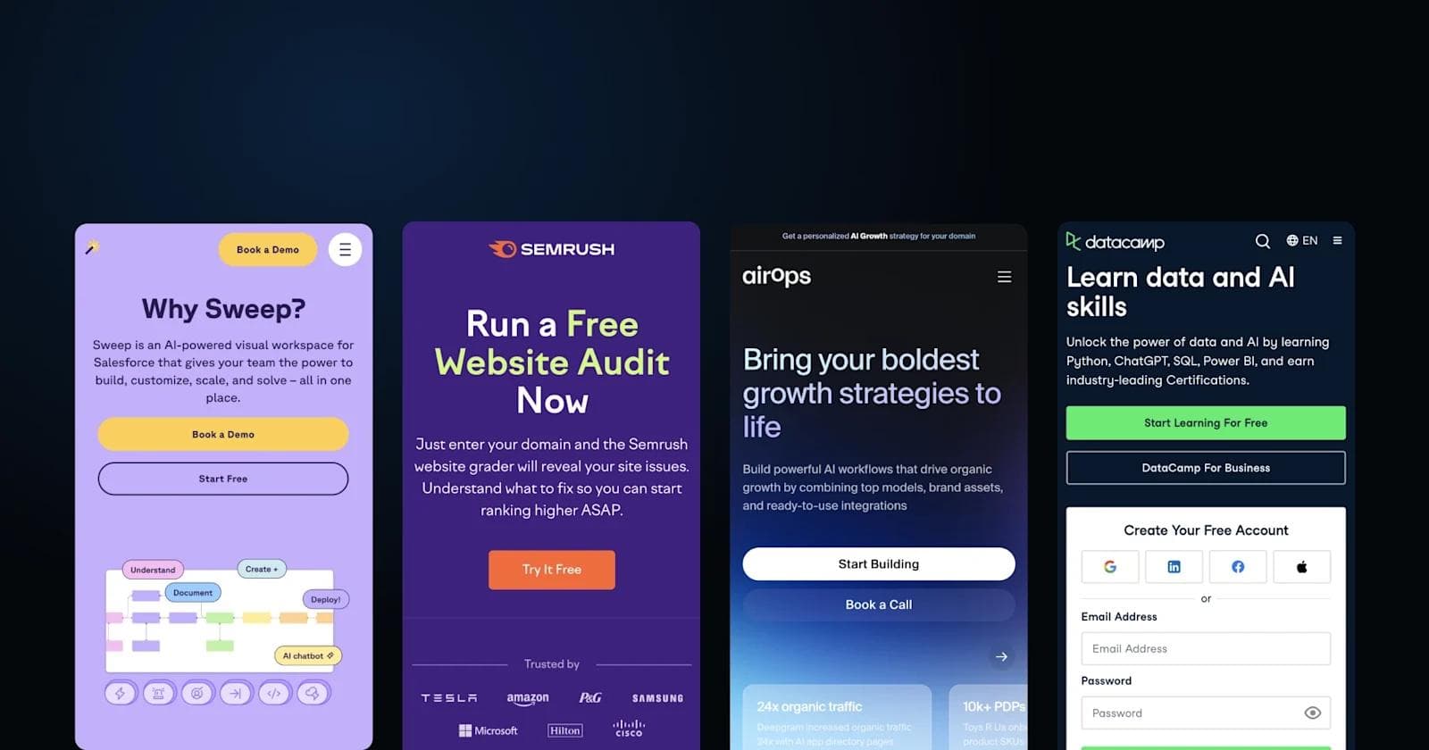 Discover 10 mobile landing page designs that boost conversions and learn best practices for mobile design.
