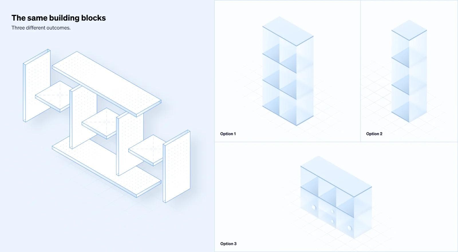 Modular Design - Building Blocks Reusable building blocks used to explain the concept of modular web design.