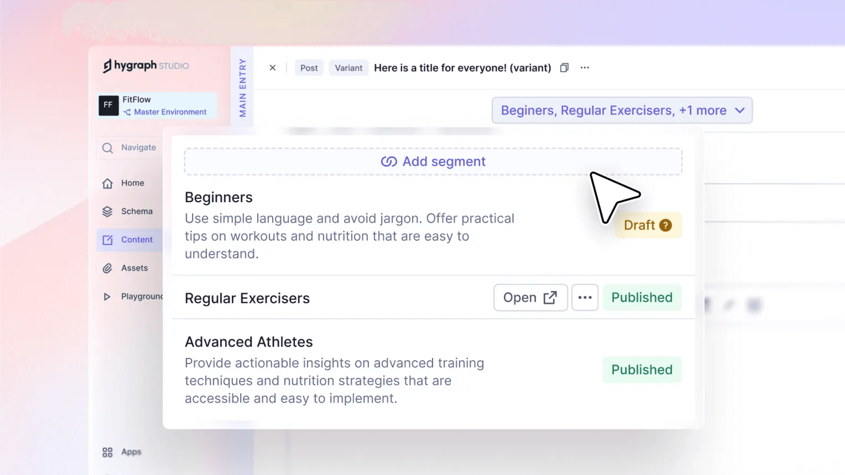 Hygraph CMS product UI header image