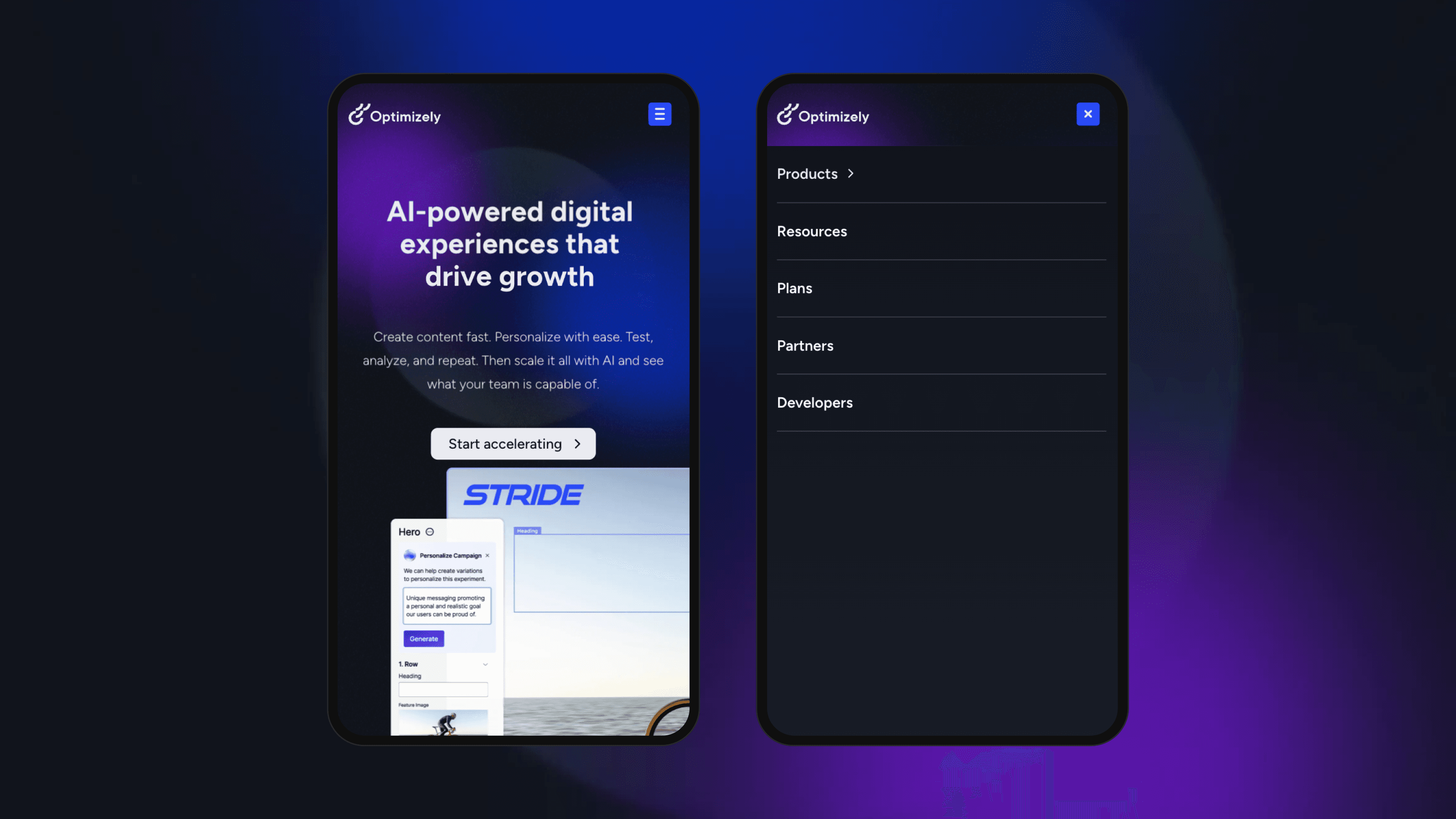 Optimizely mobile design
