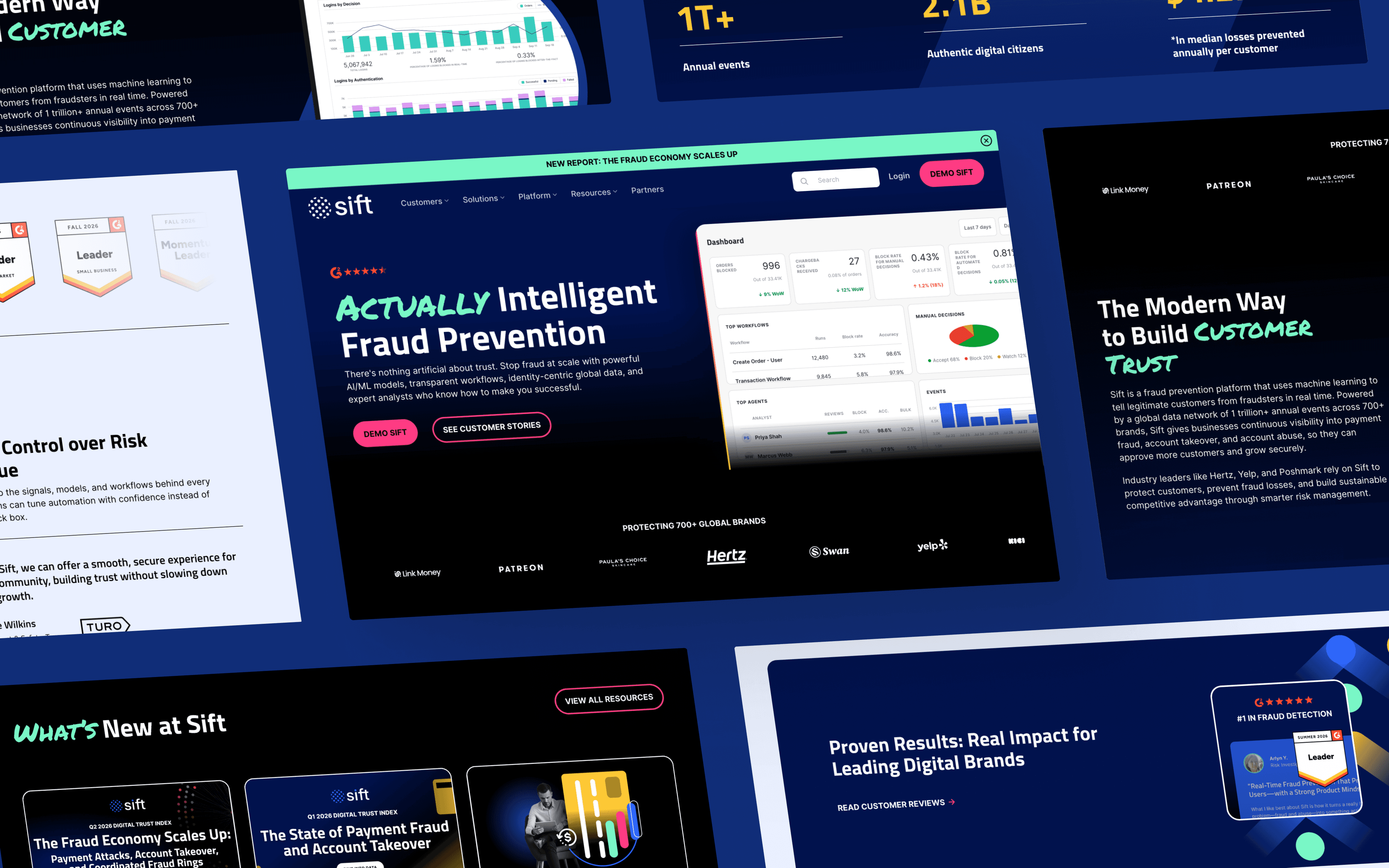 Sift fintech homepage web design