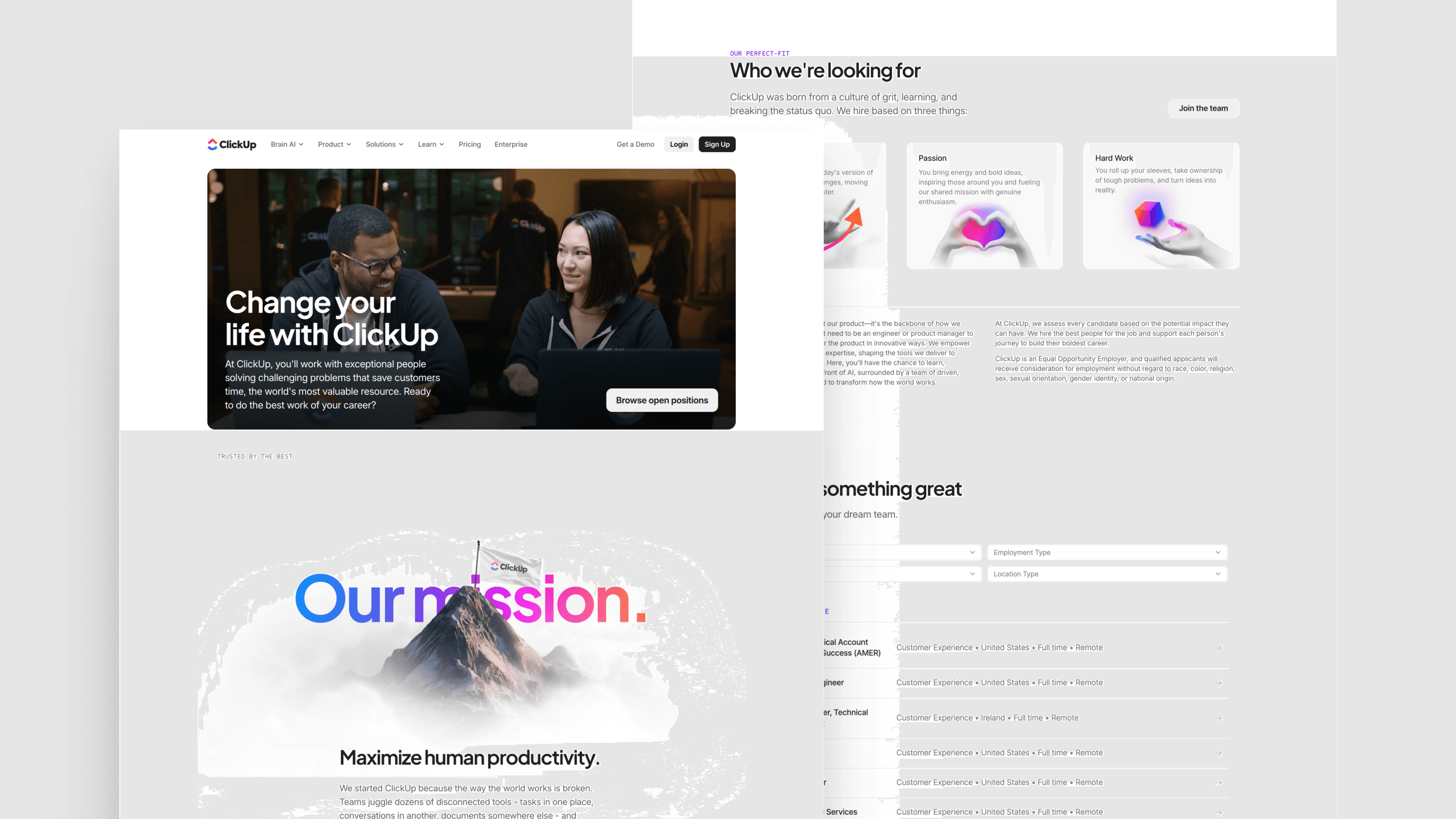 ClickUp careers page