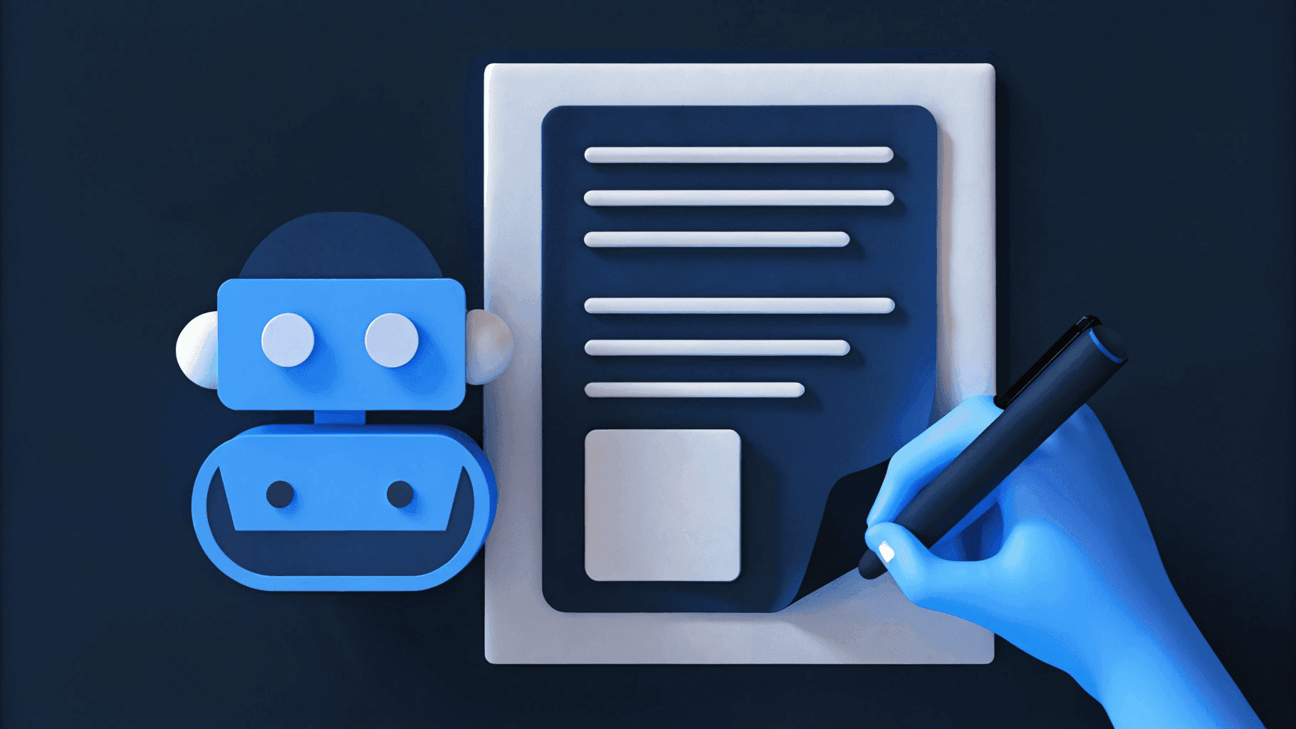 illustration of using AI to pen thought leadership pieces