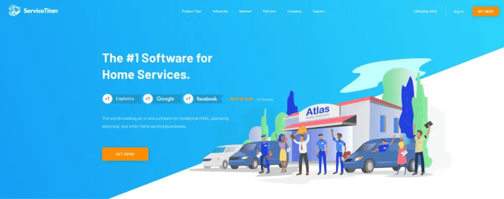 Screenshot of the old ServiceTitan homepage