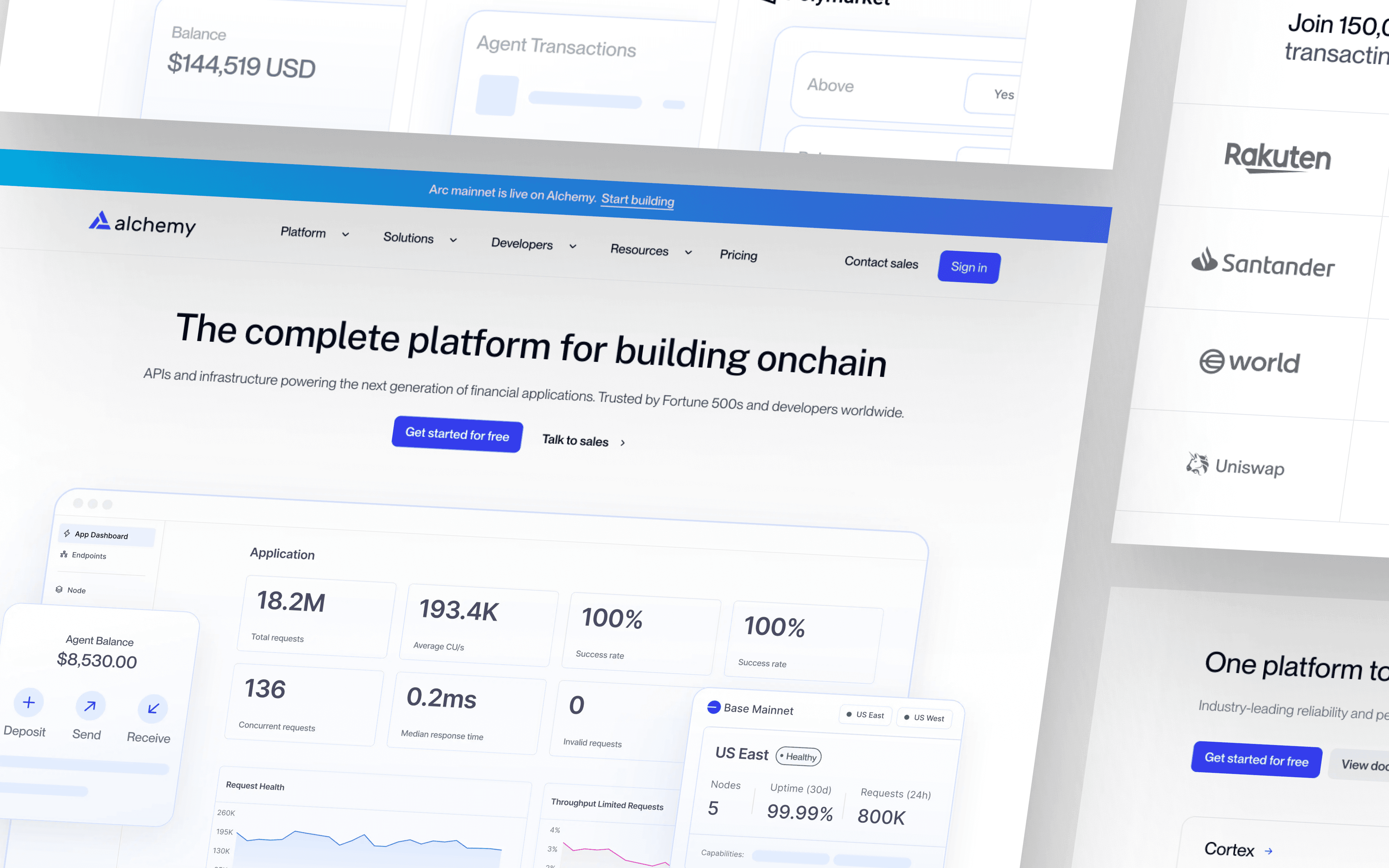 Alchemy fintech homepage web design