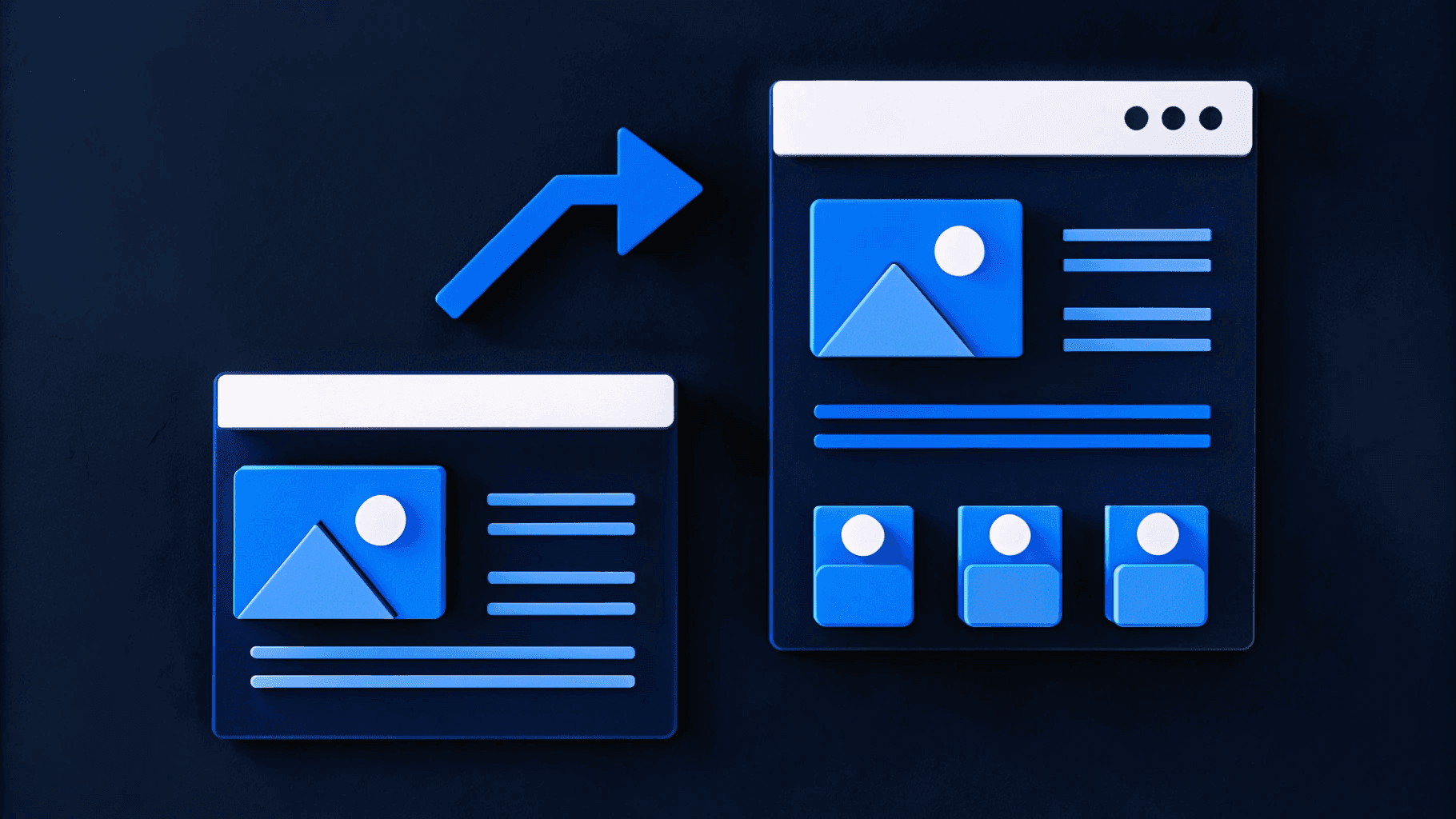 illustration of a website wireframe vs mockup