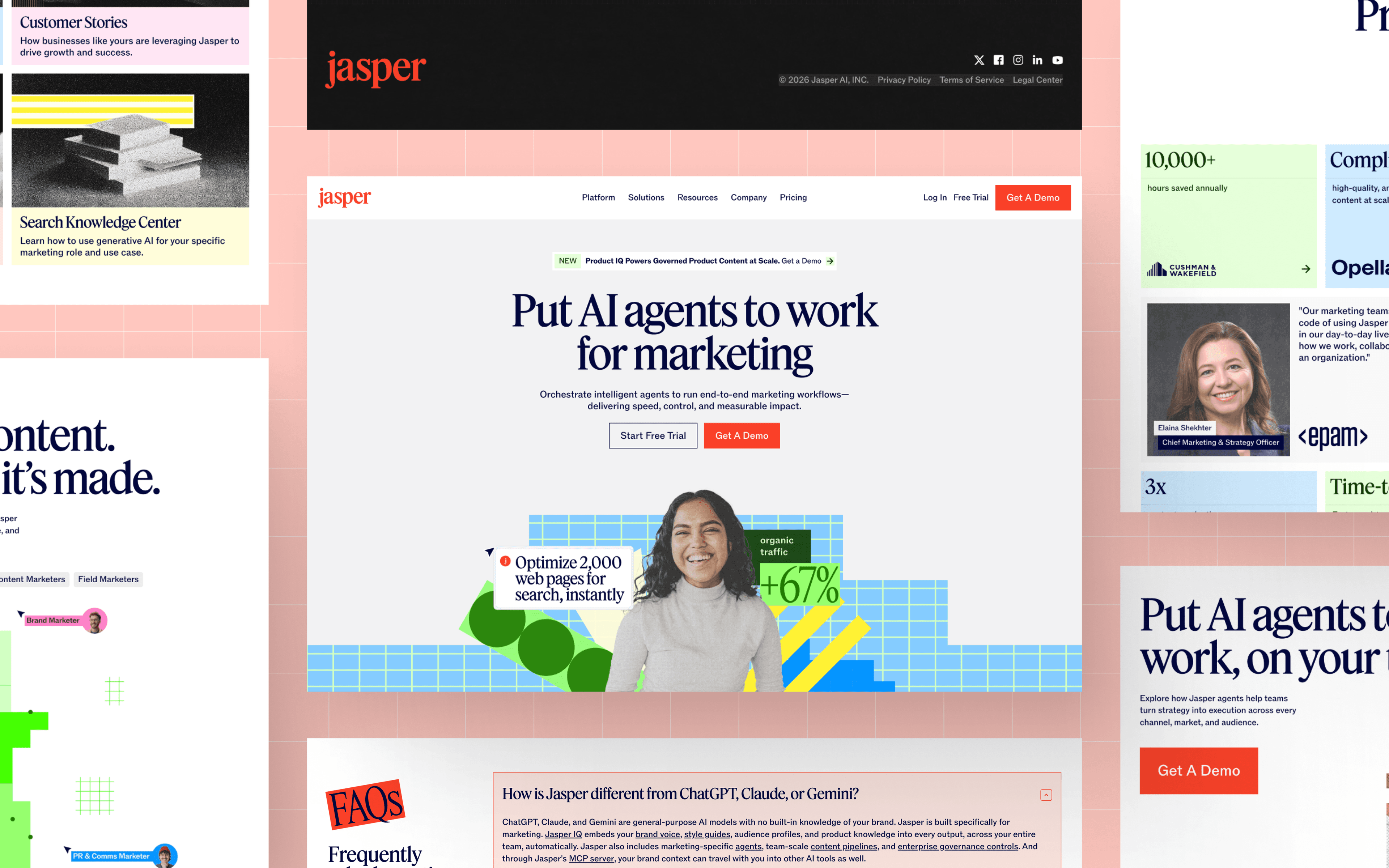 Jasper AI homepage design