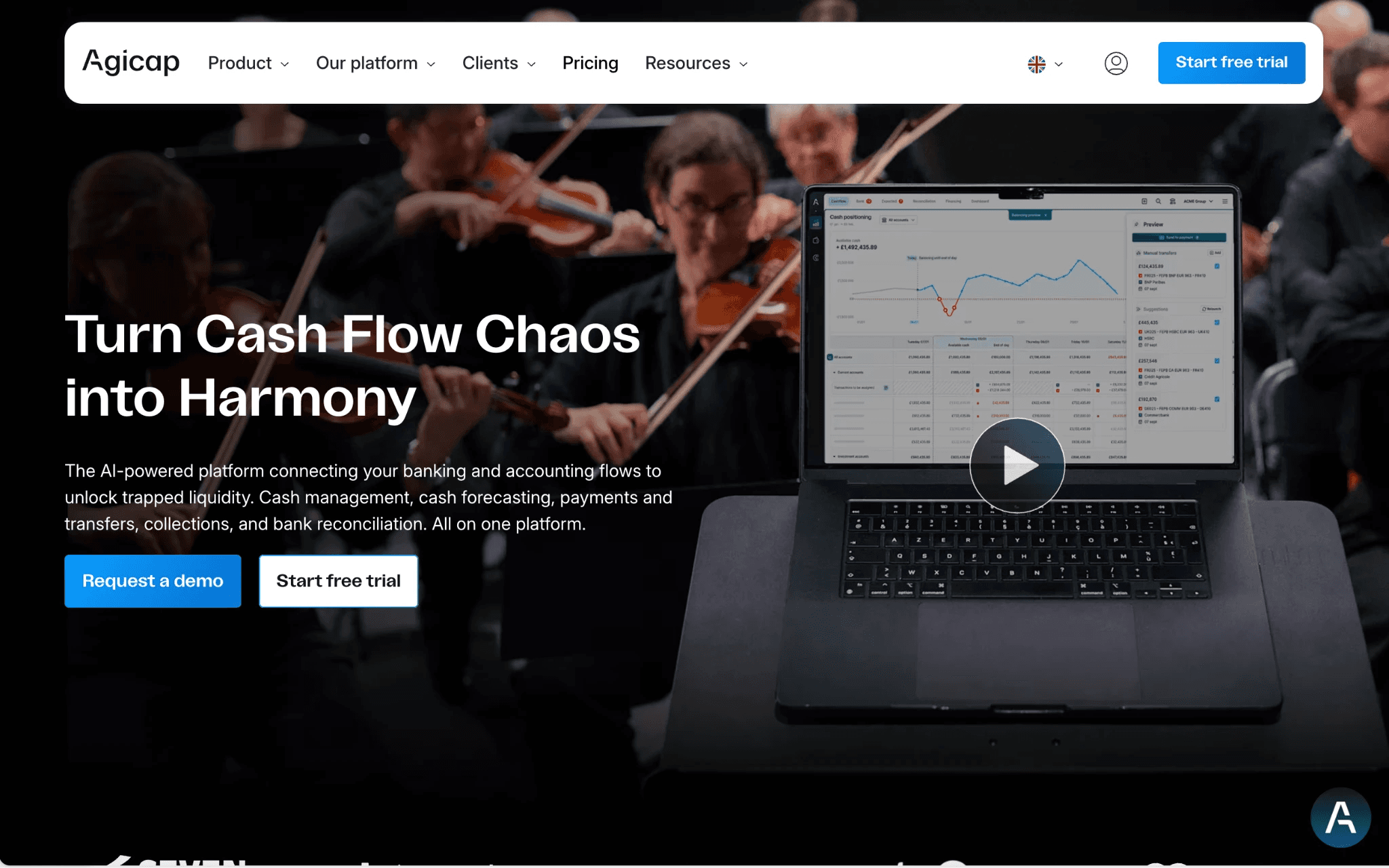 Agicap fintech homepage web design