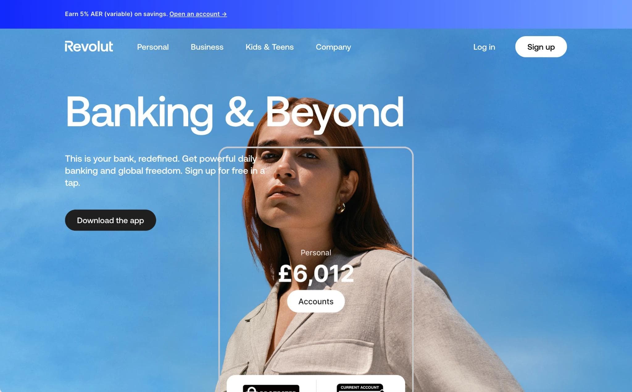 Revolut fintech homepage web design