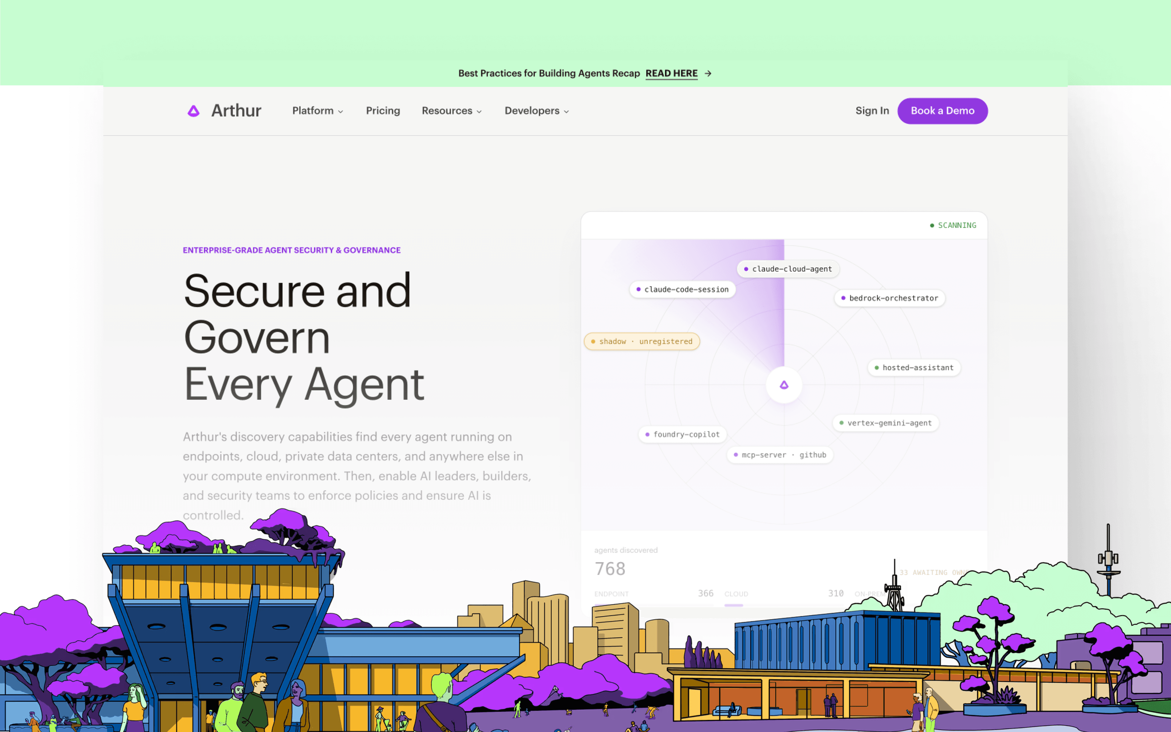 Arthur homepage design