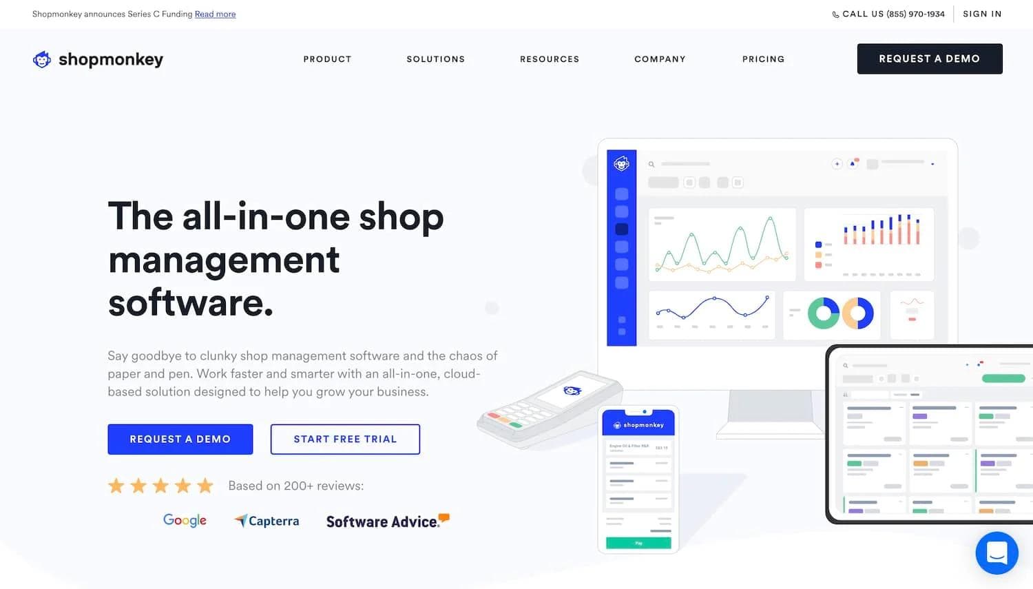 Home Page for Shopmonkey's Headless CMS developed with Gatsby.js and DatoCMS Screenshot of Shopmonkey's enterprise website built with Gatsby.js and DatoCMS.