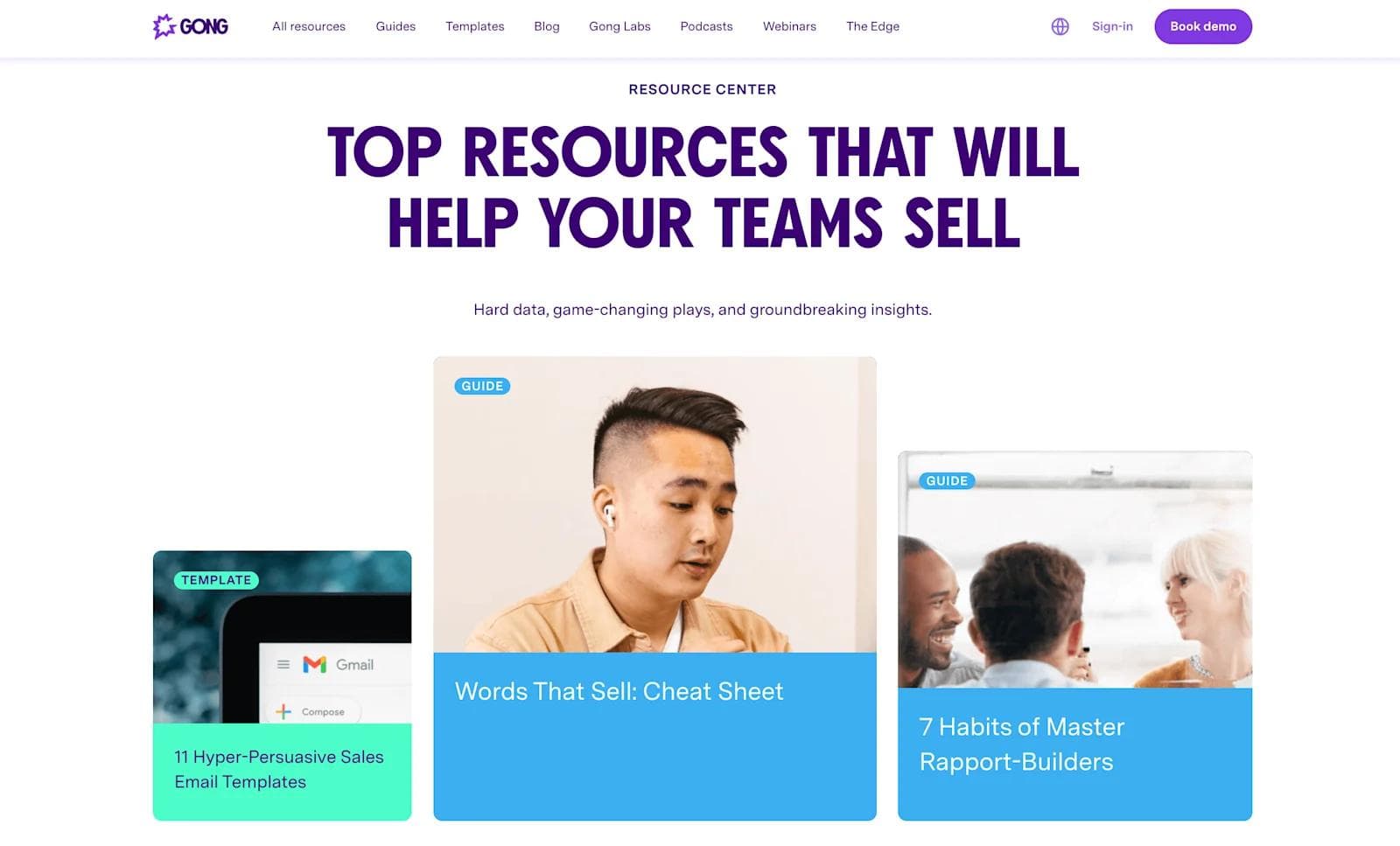 gong resources Gong resource center featuring guides and templates to enhance sales strategies and techniques.