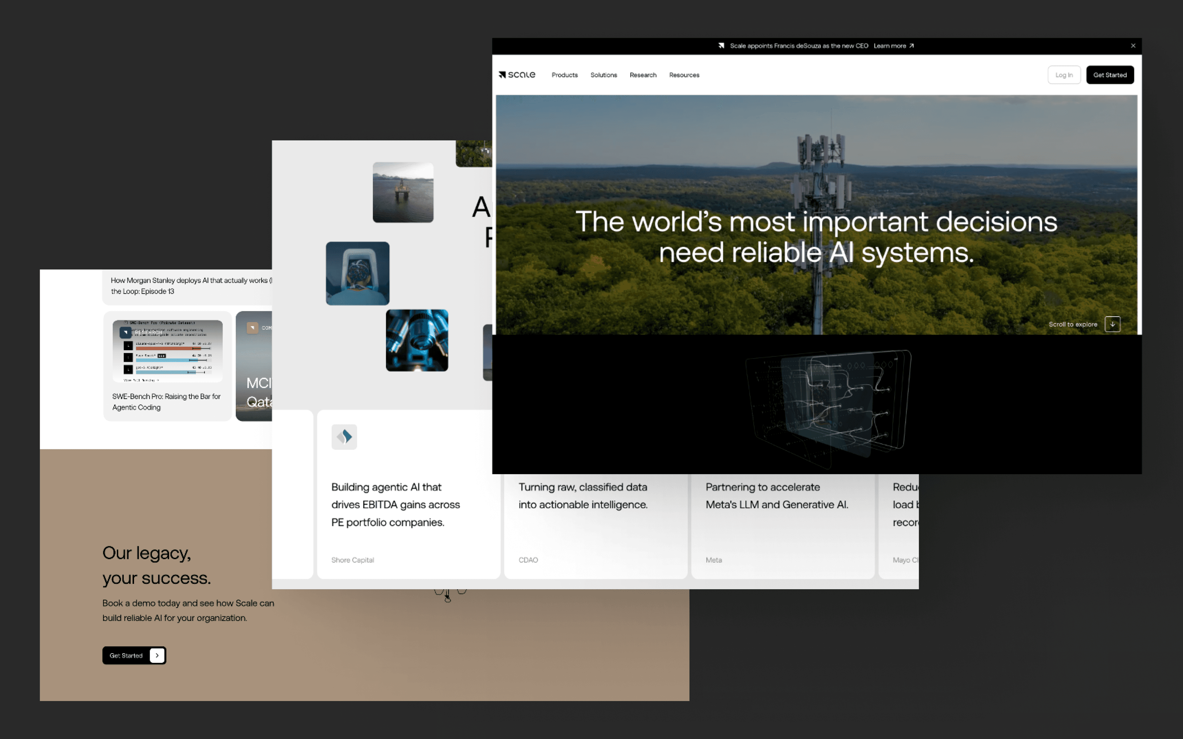 Scale AI homepage design