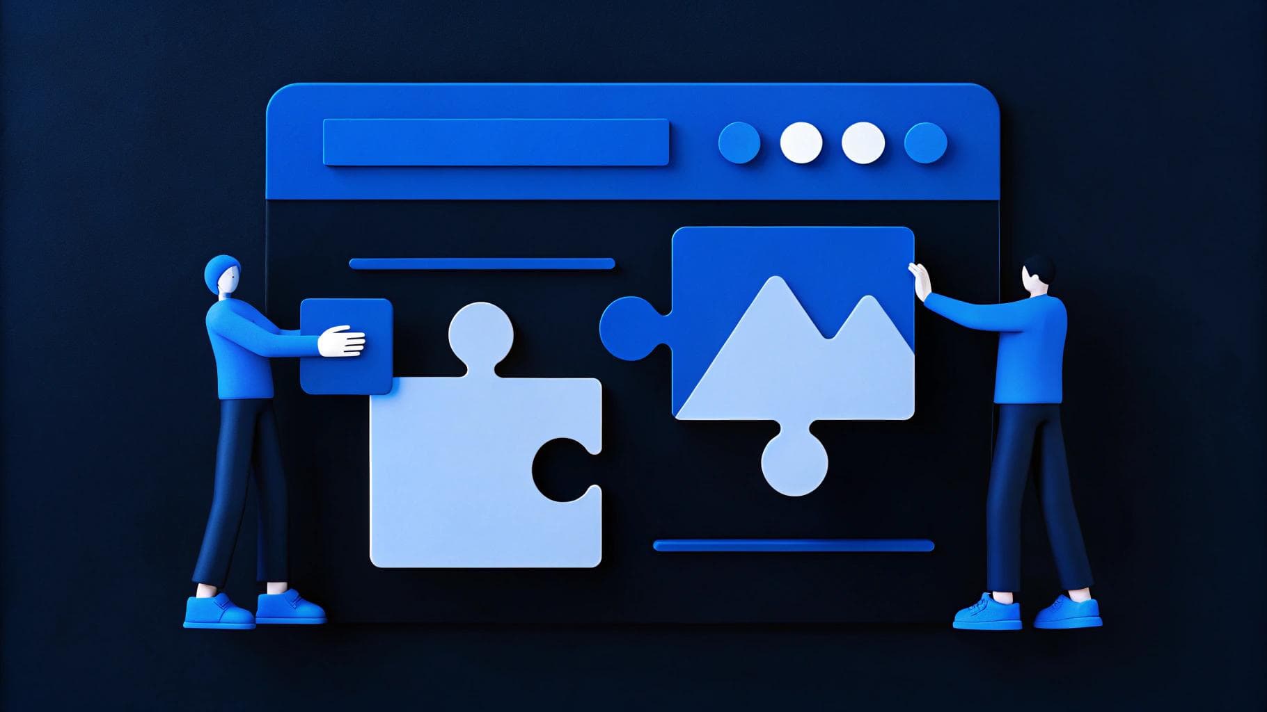 picture of two people rearranging components on a web page