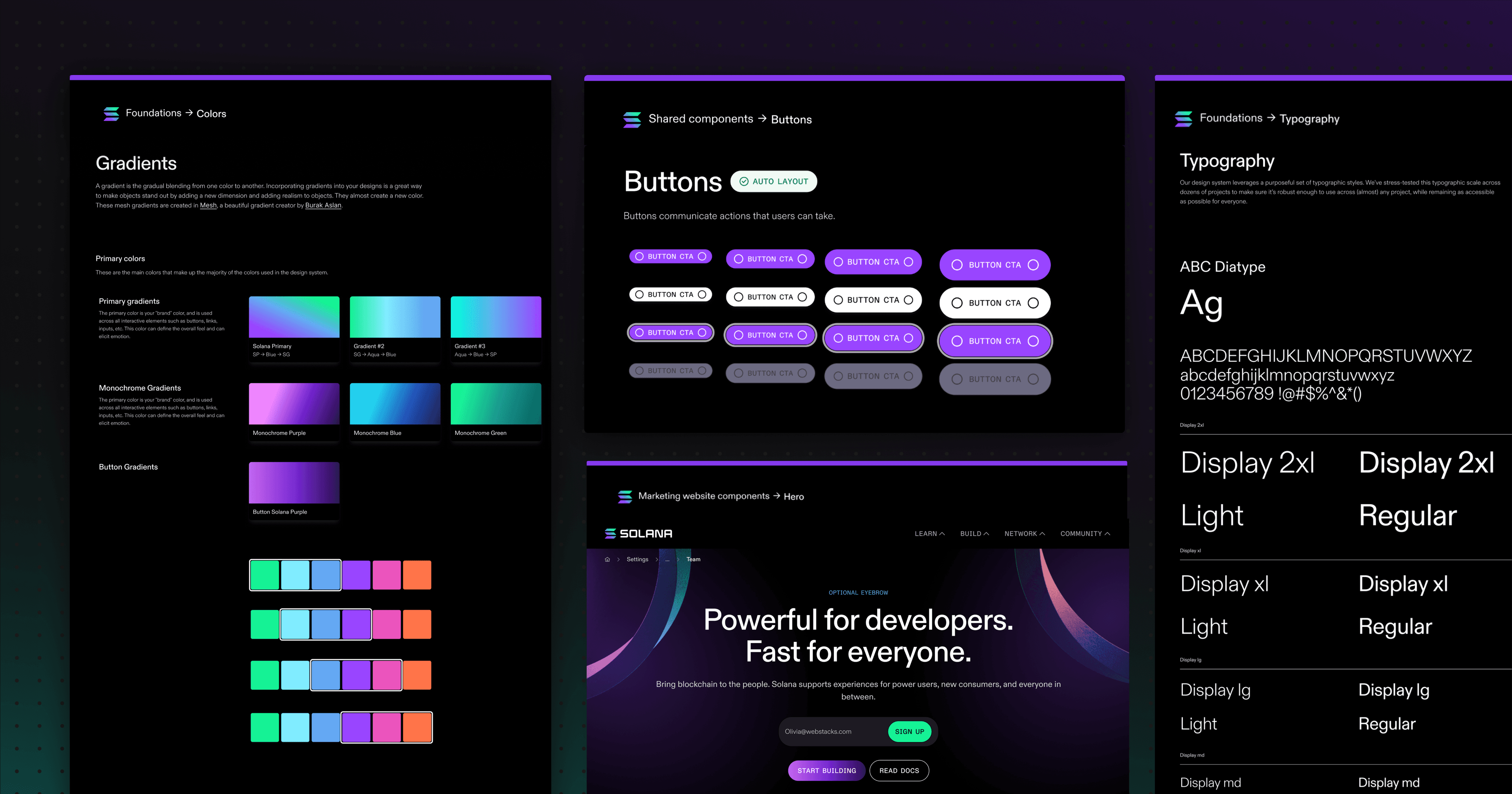 Solana design system screenshot