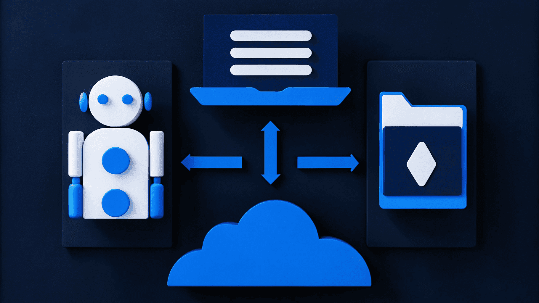 3D illustration of AI working on a web page