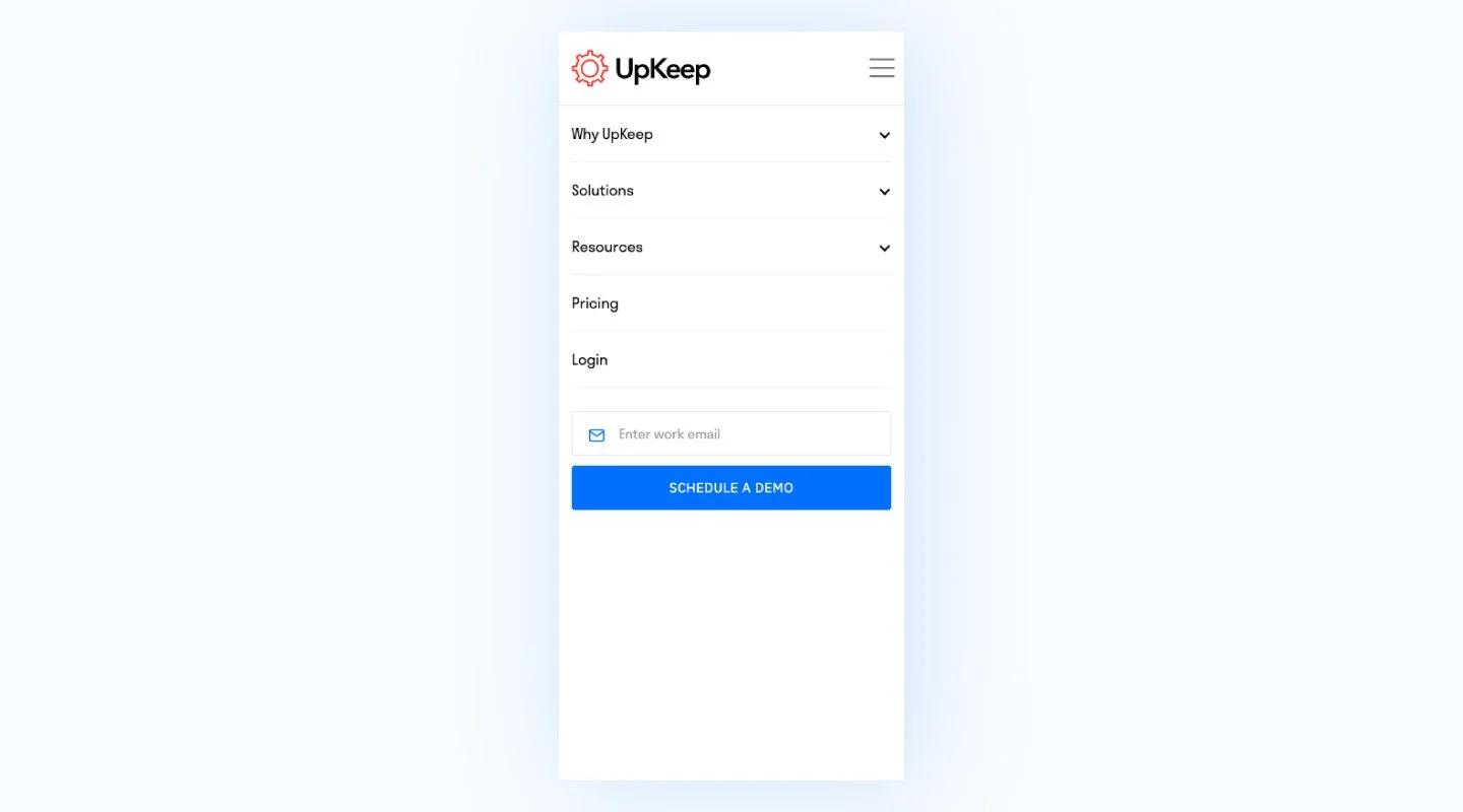UpKeep mobile experience, UX design mobile
