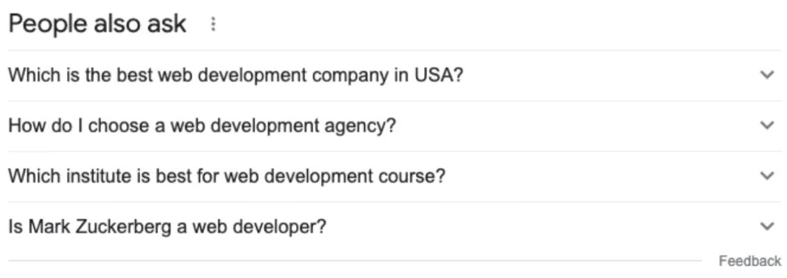 FAQ within Google search results.