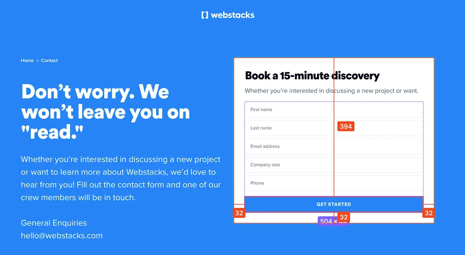 An image of a demo form created in Figma.