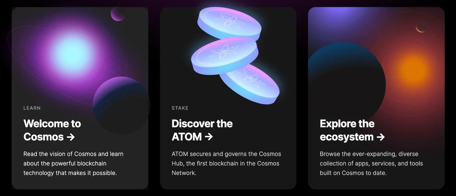 3 cards showing 3D images of planets and tokens.