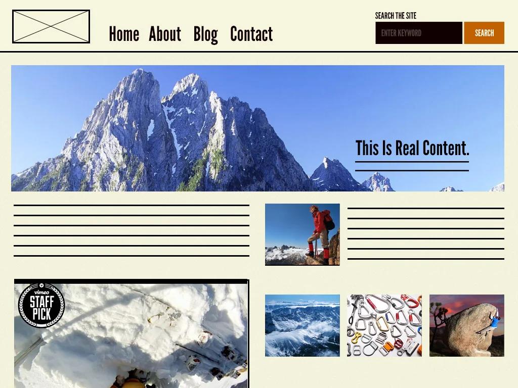Atomic web design page example.